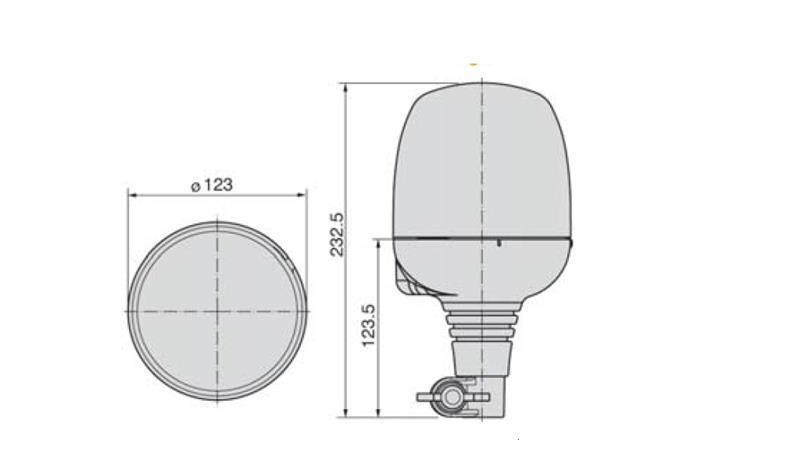 ROTACIJSKA LUČ 12V S PRITRDITVENIM SPOJEM