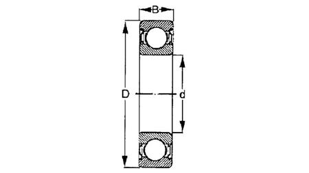 KROGLIČNI LEŽAJ Z UTORI     6312 - 2RS   