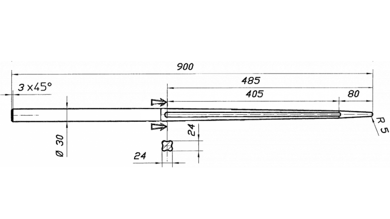 ŠPICA ZA NAKALDANJE GNOJA 30x900mm
