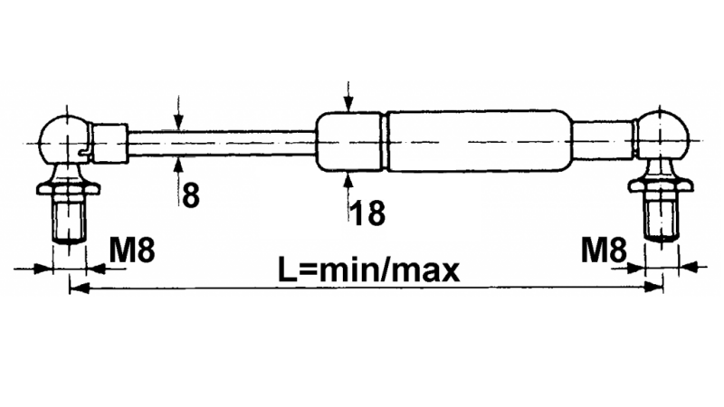 PLINSKI AMORTIZER     Lmin 165 Lmax 245 F200  