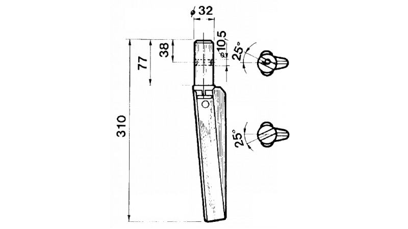 NOŽ ZA VRTAVKASTO BRANO BREVIGLIERI DESNI TB333