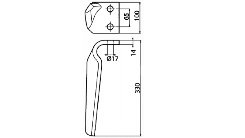NOŽ ZA VRTAVKASTO BRANO FRANDENT DESNI 100x14