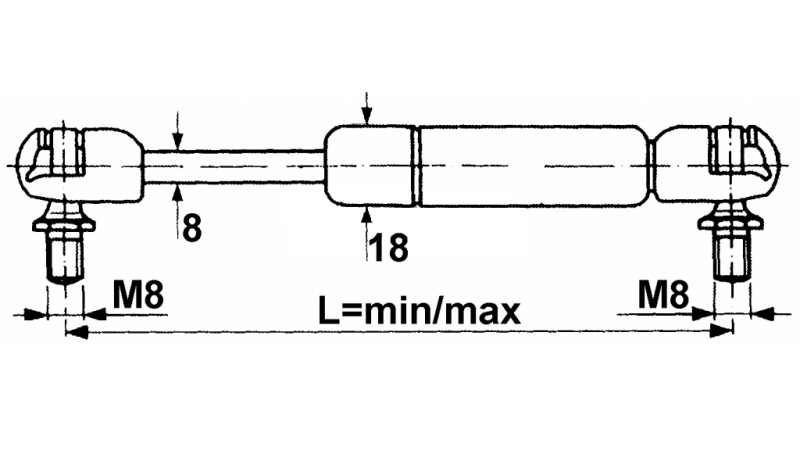 PLINSKI AMORTIZER     Lmin 430 Lmax 780   