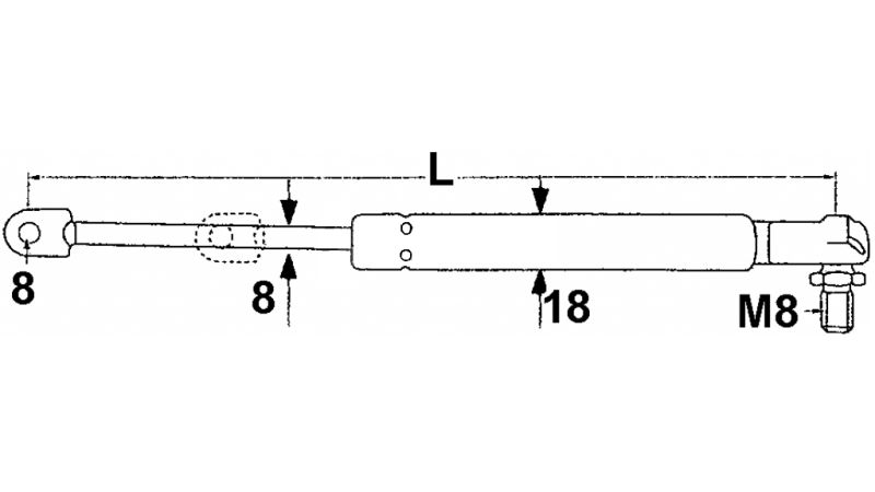 PLINSKI AMORTIZER FIAT-NEW HOLAND Lmin 285 Lmax 450