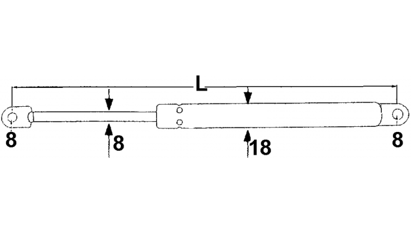 PLINSKI AMORTIZER MASSEY FERGUSON Lmin 165 Lmax 255 F275