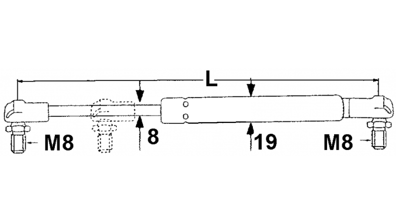 PLINSKI AMORTIZER MASSEY FERGUSON    Lmin 155 Lmax 230  